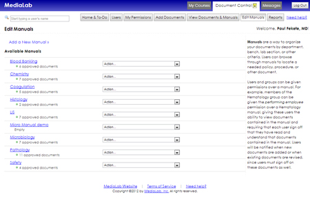 organize laboratory documents by manual