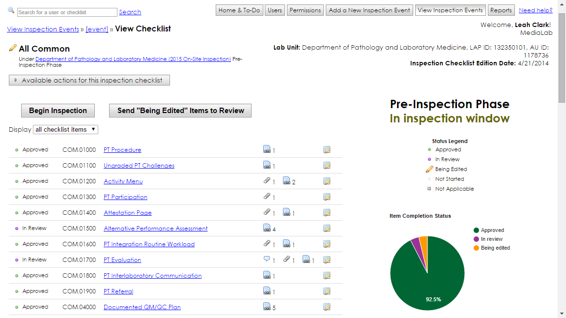 inspectionproof for clinical laboratories american society of home inspectors checklist
